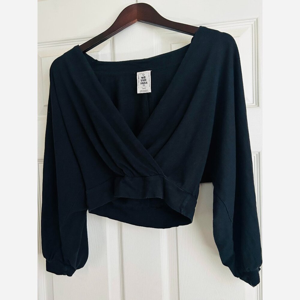 We the Free Long Sleeve Crop Top in Black